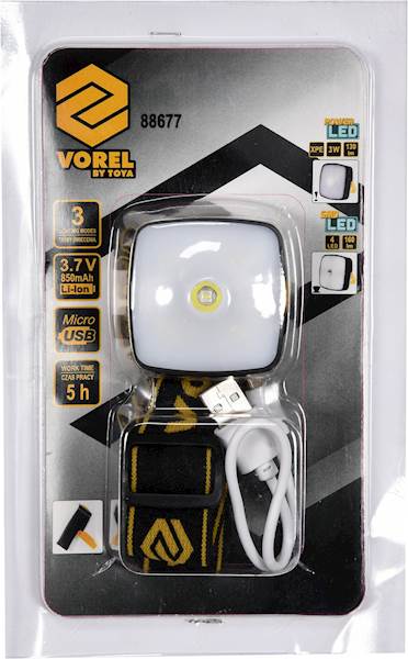 LAMPA CZOŁOWA XPE CREE 3W 4 diody SMD LED AKU. 88677