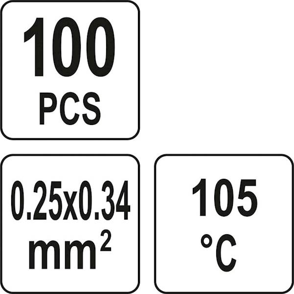 ZŁĄCZKI, RURKI, KOSZULKI TERMOKURCZLIWE Z CYNĄ WODOODPORNE 0,25-0,34MM2 100SZT. YT-81451 YATO