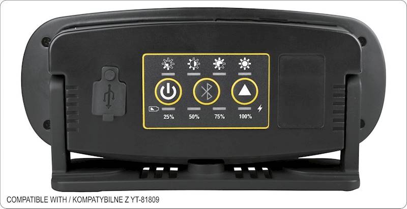 REFLEKTOR LAMPA IP44 COB LED POWERBANK, GŁOŚNIK BLUETOOTH YT-81808 YATO