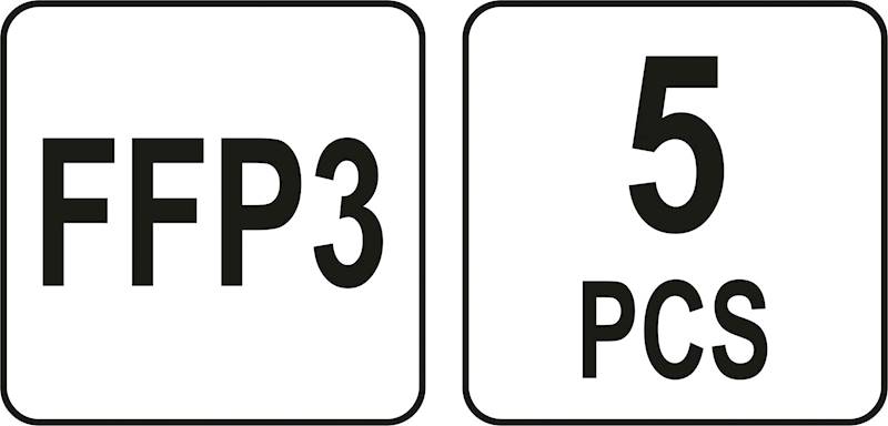 FFP3 PÓŁMASKI PRZECIWPYŁOWE ZAWÓR 5SZT