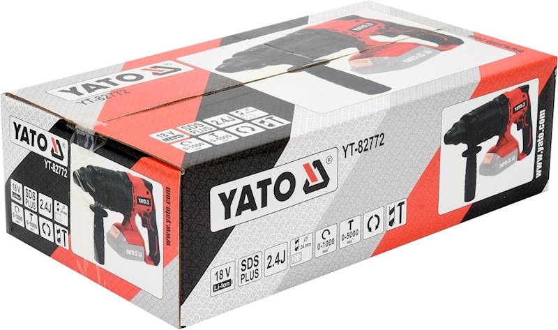 MŁOTOWIERTARKA SDS PLUS MŁOT UDAROWY AKU. 18V BODY YT-82772 YATO