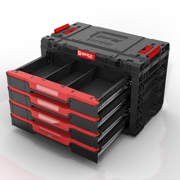 MODUŁOWA SKRZYNIA NARZĘDZIOWA Z 4 SZUFLADAMI QBRICK SYSTEM PRIME DRAWER 4 TOOLBOX BASIC