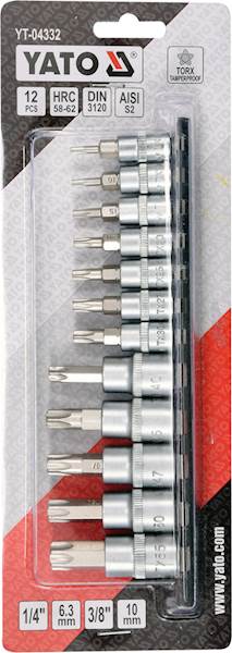KLUCZE TRZPIENIOWE TORX SECURITY  NA SZYNIE 12CZ. YT-04332 YATO