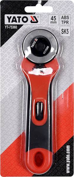 NÓŻ Z OKRĄGŁYM, OBROTOWYM OSTRZEM 45MM YT-75360 YATO
