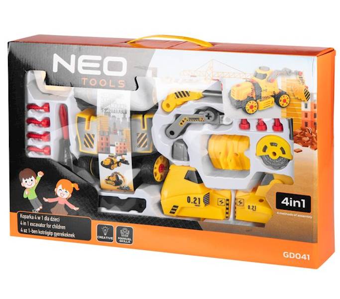 KOPARKA BUDOWLANA 4 W 1 DLA DZIECI NEO TOOLS