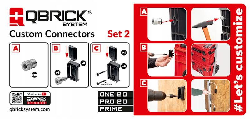ZESTAW ZŁĄCZY, AKCESORIÓW QBRICK SYSTEM ONE 2.0, PRO 2.0, PRIME CUSTOM CONNECTORS SET 2