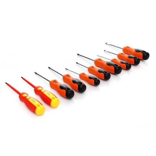 ZESTAW ŚRUBOKRĘTÓW, WKRĘTAKÓW, WKRĘTAK, ŚRUBOKRĘT IZOLOWANE DO 1000V 10 EL. KD10901 Kraft&Dele