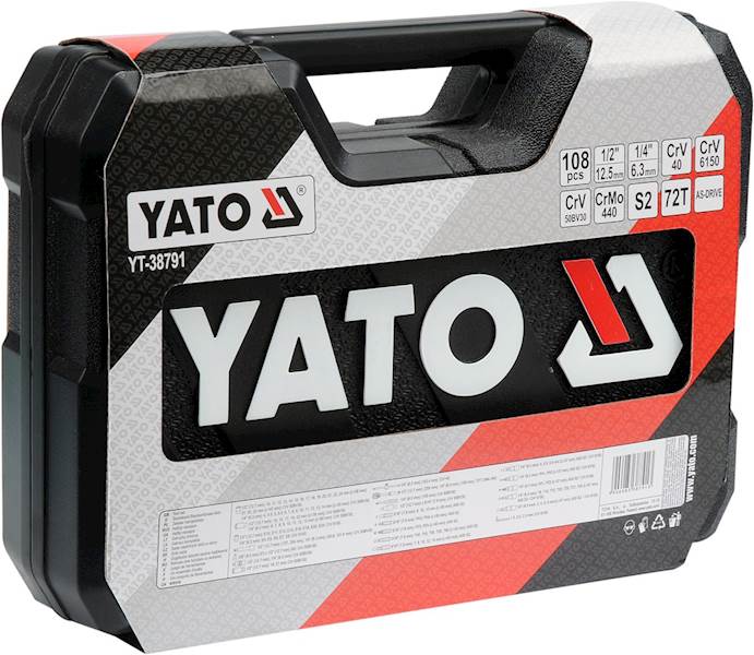 ZESTAW NARZĘDZIOWY 1/4", 1/2" KPL 108 CZĘŚCI YT-38791 YATO