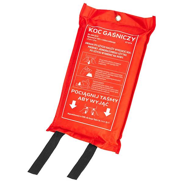 KOC GAŚNICZY Z WŁÓKNA SZKLANEGO 1,2X1,8M 500°C CERTYFIKOWANY EN-1869 97-674 NEO BHP