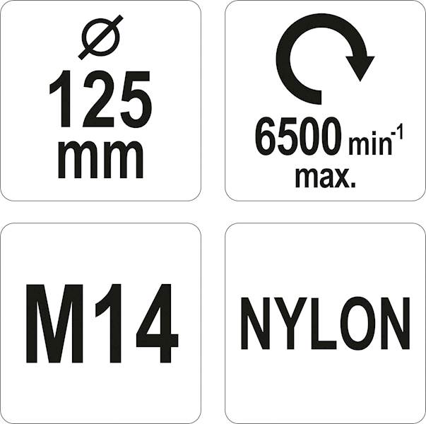 SZCZOTKA DOCZOŁOWA 125MM M14 NYLONOWA NYLON YT-47787 YATO