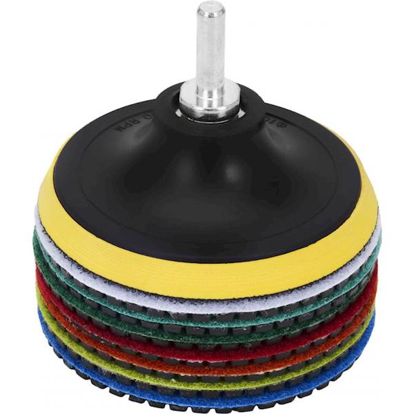 ZESTAW TARCZ DIAMENTOWYCH DO SZLIFOWANIA 50–3000 + ADAPTER M12, DYSK WDS2212