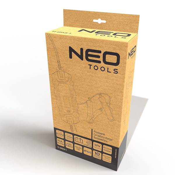PROSTOWNIK AUTOMATYCZNY 10A/160W, 3-200AH, DO AKUMULATORÓW KWASOWYCH / AGM / GEL 11-893-1 NEO