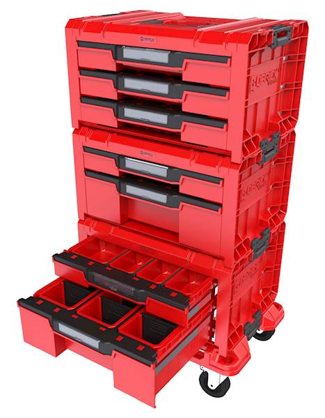 MODUŁOWA I MOBILNA SZAFKA WARSZTATOWA QBRICK SYSTEM PRO DRAWER WORKSHOP SET 3 RED ULTRA HD