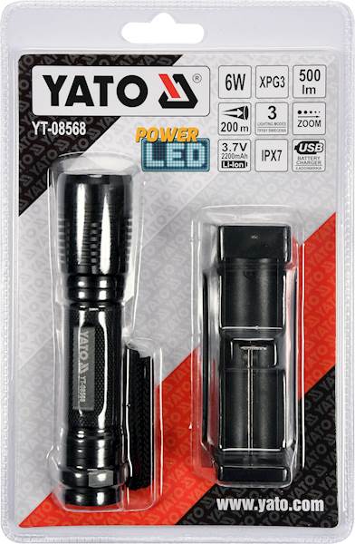 LATARKA XP-G3 CREE 6W AKUMULATOROWA 500 lm YT-08568 YATO
