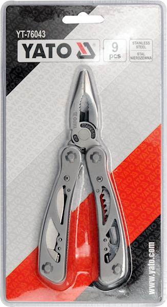 NARZĘDZIE WIELOFUNKCYJNE MULTITOOL SZCZYPCE, SCYZORYK, NÓŻ 9 CZ. YT-76043 YATO