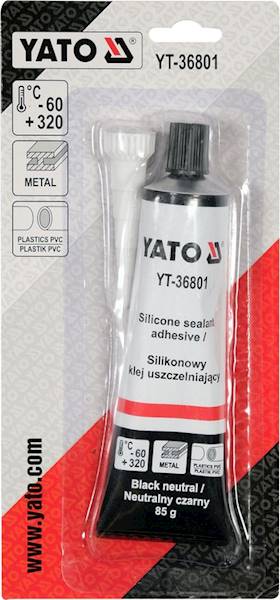 SILIKON, KLEJ, USZCZELNIACZ WYSOKOTEMPERATUROWY CZARNY +320°C 85g YT-36801 YATO