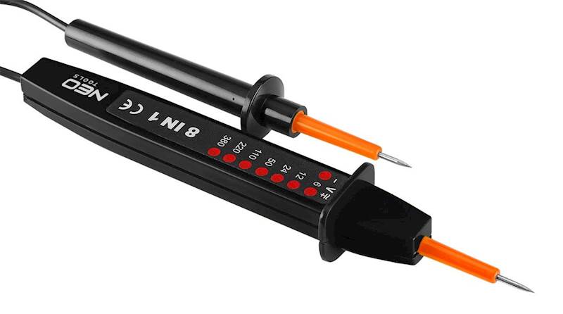 MIERNIK, TESTER 6-380V AC/DC PRÓBNIK NAPIĘCIA I FAZ 8 W 1 NEO 94-006
