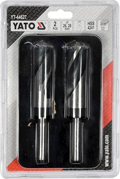 WIERTŁA DO METALU HSS 4241 2szt. 26-28MM ZESTAW YT-44627 YATO