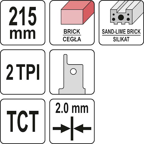 BRZESZCZOT DO CIĘCIA CEGŁY, CEGIEŁ, SILIKAT, SILIKATÓW 215MM YT-33960 YATO