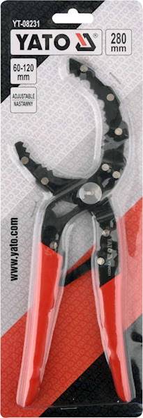SZCZYPCE, KLUCZ DO FILTRA OLEJU SAMONASTAWNY ZAKRES 60-120MM YT-08231 YATO