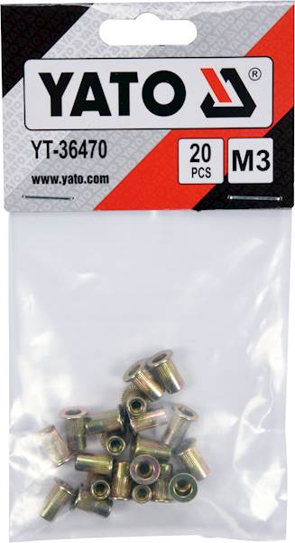NITONAKRĘTKI STALOWE M3, 20szt. YT-36470 YATO