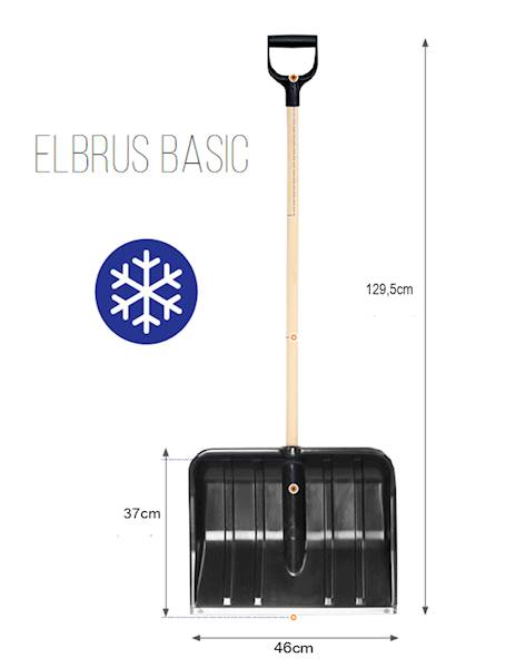 ŁOPATA, SZUFLA DO ŚNIEGU, ODŚNIEŻANIA PLASTIKOWA Z DREWNIANYM TRZONKIEM DY 46cm ELBRUS ECO PATROL GROUP