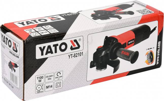 SZLIFIERKA KĄTOWA 125MM 1100W Z REGULACJĄ OBROTÓW I PŁYNNYM STARTEM YT-82101 YATO