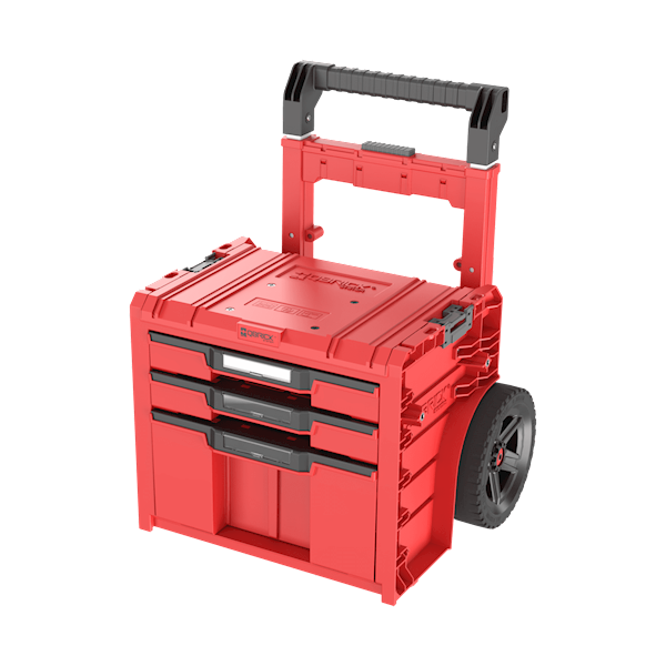 MOBILNA SKRZYNKA NARZĘDZIOWA Z 3 SZUFLADAMI NA KOŁACH QBRICK SYSTEM PRO CART 2.0 PLUS DRAWER 3 RED ULTRA HD CUSTOM