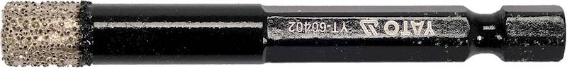 WIERTŁO DIAMENTOWE DO GRESU 8MM HEX DO PRACY NA SUCHO I MOKRO YT-60402 YATO