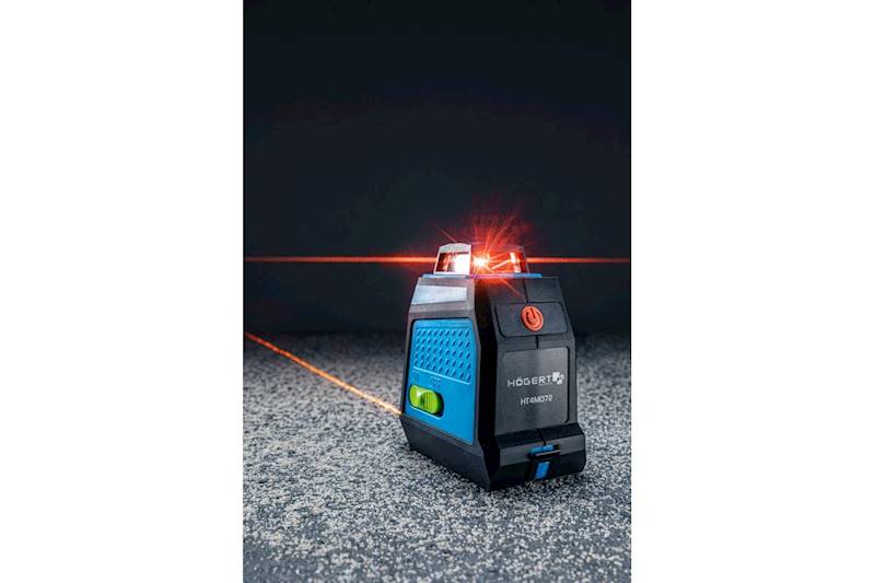 POZIOMNICA LASEROWA 3D I BOCZNA SAMOPOZIOMUJĄCA CZERWONA 30M HOGERT HT4M072