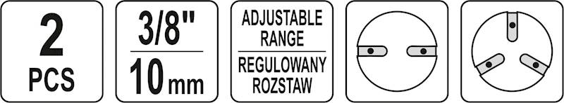 ZESTAW ADAPTERÓW 2 I 3 PINOWYCH DO ZACISKÓW HAMULCOWYCH YT-06809 YATO