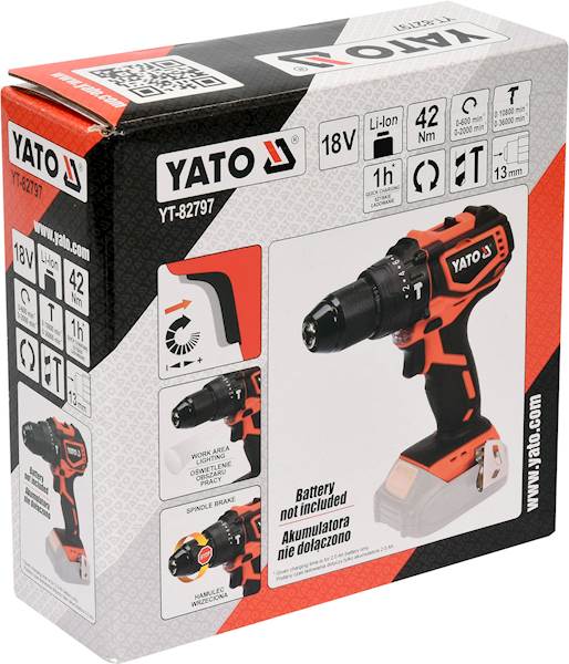 WIERTARKO-WKRĘTARKA UDAROWA BEZSZCZOTKOWA 18V BODY YT-82797 YATO