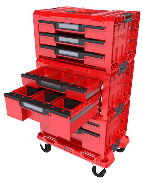 MODUŁOWA I MOBILNA SZAFKA WARSZTATOWA QBRICK SYSTEM PRO DRAWER WORKSHOP SET 3 RED ULTRA HD