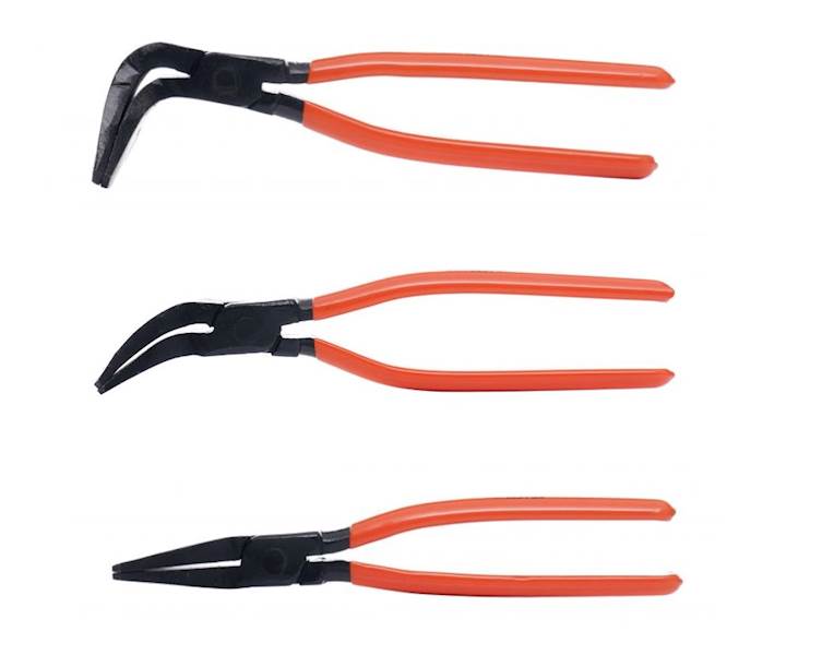 ZESTAW SZCZYPIEC DEKARSKICH DO GIĘCIA BLACHY 180° / 90° / 45° 275mm KD10453