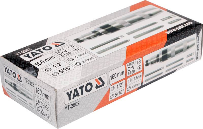 WKRĘTAK UDAROWY CR-V + 6 BITÓW YT-2802 YATO