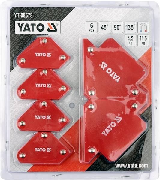 ZESTAW SPAWALNICZYCH KĄTOWNIKÓW MAGNETYCZNYCH 6 SZT. YT-08678 YATO
