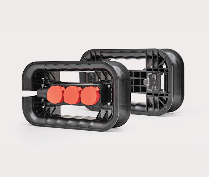 NAWIJAK NA KABEL Z LISTWĄ ELEKTRYCZNĄ Z 3 GNIAZDAMI QBRICK SYSTEM CUSTOM CABLE WINDER SET