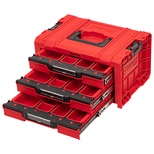 SKRZYNKA NARZĘDZIOWA Z 3 SZUFLADAMI QBRICK SYSTEM PRO DRAWER 3 TOOLBOX EXPERT RED ULTRA HD SKRQPROD3ECZEPG001
