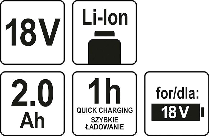AKUMULATOR 18V LI-ION 2,0 AH YT-82842 YATO