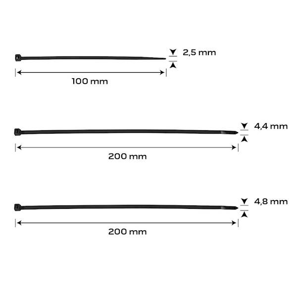 OPASKI ZACISKOWE EXTREME CZARNE ZESTAW 75 SZT. 01-672 NEO TOOLS