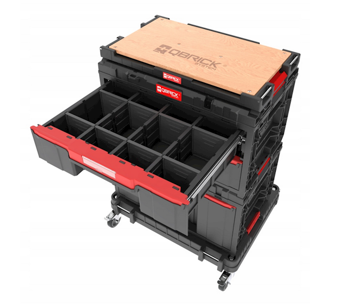 MOBILNA SZAFKA WARSZTATOWA, SKRZYNIE NARZĘDZIOWE Z SZUFLADAMI QBRICK SYSTEM ONE WORKSHOP DRAWERS SET 6