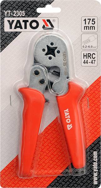 SZCZYPCE, ZACISKARKA DO ZACISKANIA KONEKTORÓW TULEJOWYCH 0,2-6MM2 YT-2305 YATO