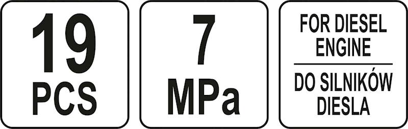 TESTER CIŚNIENIA MIERNIK SPRĘŻANIA SILNIKA DIESEL YT-73072 YATO