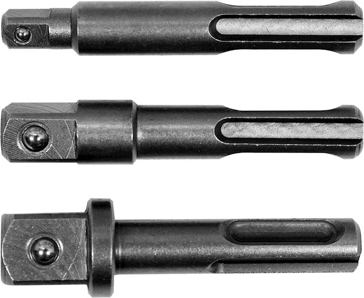ZESTAW ADAPTERÓW SDS-PLUS DO NASADEK 1/4" 3/8" 1/2" 3 SZTUKI YT-04686 YATO