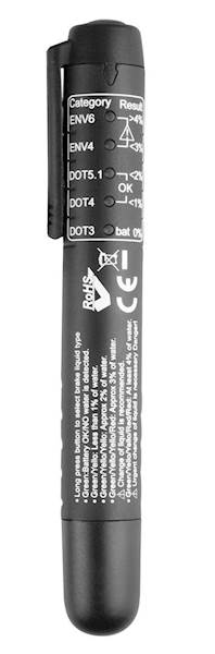 TESTER MIERNIK PŁYNU HAMULCOWEGO DIODOWY LED TYP DOT3, DOT4, DOT5.1, ENV6, ENV4 11-269 NEO