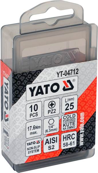 GROTY DO WKRĘTARKI pz2 x 25mm 10szt YT-04712 YATO