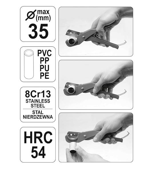 PRZECINAK DO RUR PVC DO 35MM PP, PU, PE YT-2230 YATO