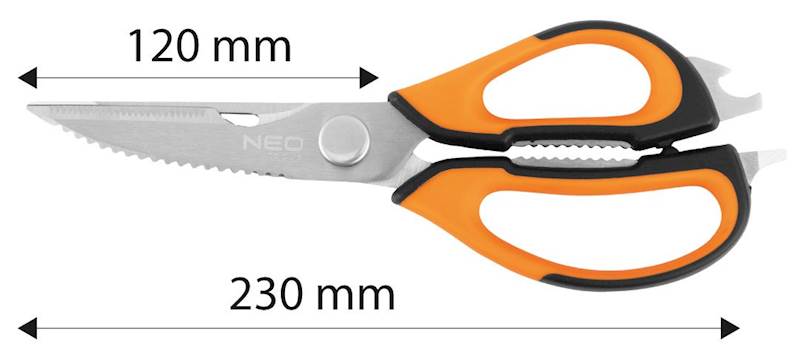 WIELOFUNKCYJNE NOŻYCZKI DO WIELU ZADAŃ W DOMU, WARSZTACIE, GARAŻU 230MM FUNKCJE 6W1 64-001 NEO