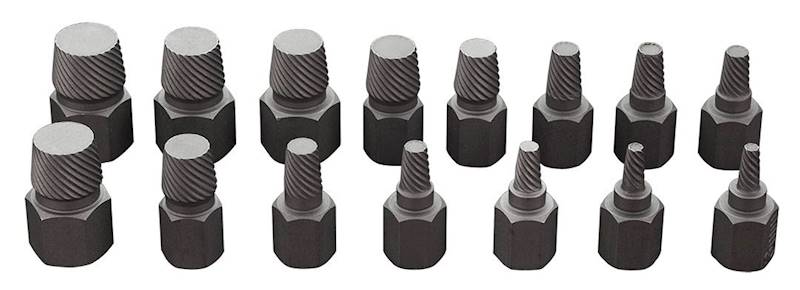 ZESTAW 2ZESTAW 15 WYKRĘTAKÓW DO USZKODZONYCH BOLCÓW, ŚRUB WEWNĘTRZNYCH HEX, TORX, SPLINE 09-607 NEO