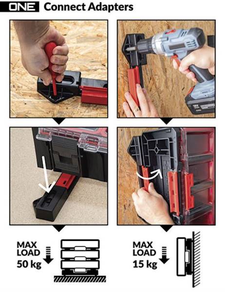 UCHWYTY ADAPTERY ŚCIENNE DO SKRZYŃ, ORGANIZERÓW QBRICK SYSTEM ONE CONNECT ADAPTERS 2szt. Z257004PG001